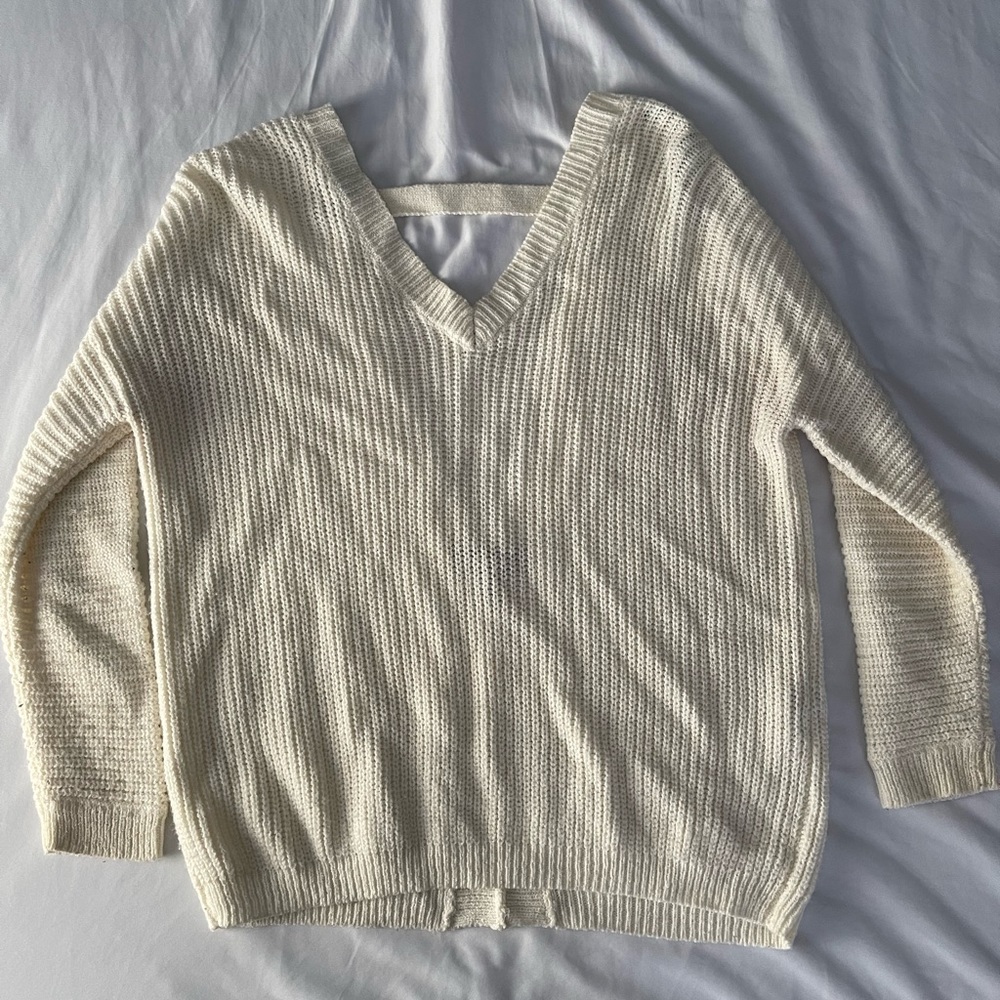 cream knit sweater